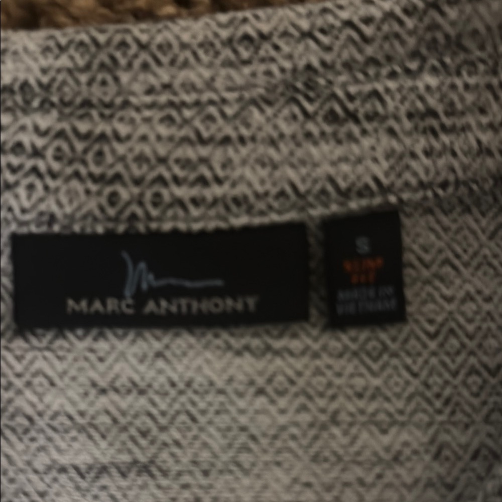 Marc Anthony Black and White Textured Shirt
